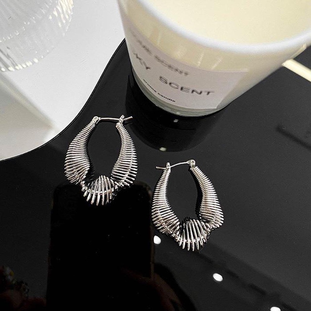 Geometric hoop earrings, chunky hoop earrings, silver hoop earrings